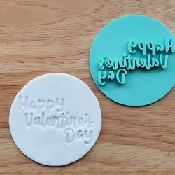 Happy Valentine's Day Cookie Cutter & Stamp - Romantic Heart Design - 3D Print STL