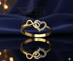 Infinity Heart Ring 3D Print Model in Rings 600457