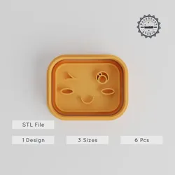 Kawaii Face Cookie Cutter & Stamp Set, Cute Emoticon Designs, S/M/L, Perfect for Fondant & Baking