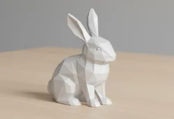 Low-Poly Rabbit 3D Printable 3D print model 3D Print Model in Animals 601197