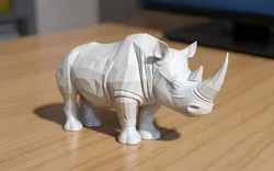 Low-Poly Rhino 3D Printable 3D print model 3D Print Model in Animals 601280