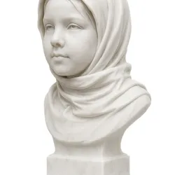 Muslim Veiled Youth Bust | Neoclassical Sculpture | 3D Printable Marble-Style Art
