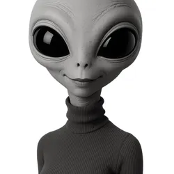 ophisticated Alien in Turtleneck | Sci-Fi Character Bust | 3D Printable Resin & FDM