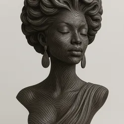 Serene Curves Female Bust | Textured Art Sculpture | 3D Printable Resin & FDM