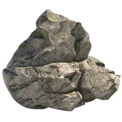 Sharp mossy rock