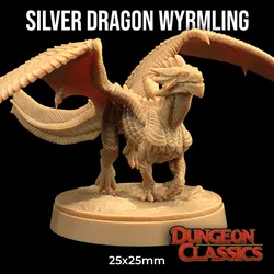 Silver Dragon Wyrmling | PRESUPPORTED | Dungeon Classics