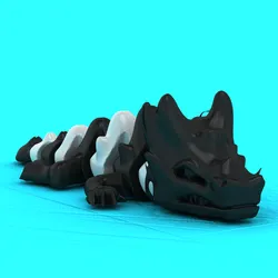 Sleeping Dragon Skeleton – Stylized Fantasy Creature 3D Print Model
