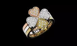 Stackable minimalist custom ring Stacking band Heart diamond
