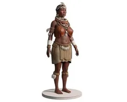 Tribal Adult Woman Figurine 3D Print STL | Mature Female Tribal Sculpture | Artistic Collectible