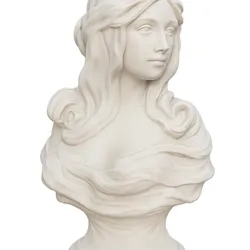 Veiled Lady Bust Sculpture | Classical 3D Printable Art Statue | Resin & FDM