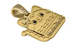 3D Printable Lucky Cat Pendant 3D Print Model in Pendants 602230