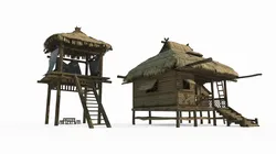 Ancient Asian Thatched Houses