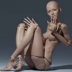 bjd doll printable / Articulated Female 3D /Ball Jointed Figure (BJD) STL