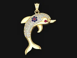 Dolphin pendant - Womens pendants - N628 3D Print Model in Pendants 602524