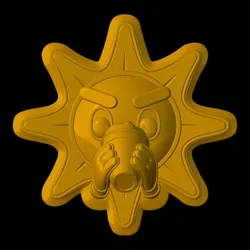 Double Cup Star Badge – 3D Wall Plaque / Badge (OBJ) – Easy Flat Print