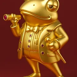Golden Dapper Frog 3d model