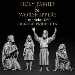 Holy Family & Worshippers – Biblical Figures STL Bundle for 3D Printing