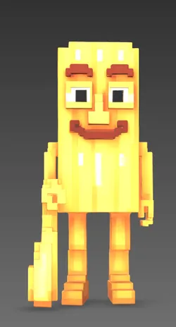 Italian brainrot tung tung sahur voxel art