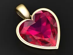 Ruby Heart Pendant