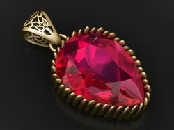 Ruby Tear Pendant 3D Printable Model 3D Print Model in Pendants 603651