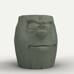 Smile Log Face Planter - Cheeky Grin Tree Stump Pot - Funny Cartoon