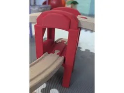 Stackable Wooden Train Bridge / Riser - Snap-Together