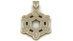 Stellar Lattice 3D Printable Geometric Diamond Pendant 3D Print Model in Pendants 602590