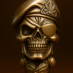 Tactical Commando Skeleton Soldier with Beret and Eyepatch
