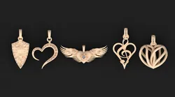 This Heart Shape Diamond Pendant 3D Print Model in Bracelets 604237