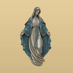 Wall ornament Virgin of the Miraculous Medal 3D print model 3D Print Model in Sculpture 604472