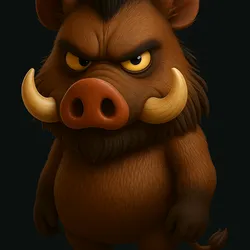 Wild Boar with Tusks