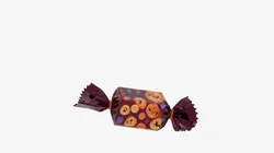 3D Detailed Halloween Candy Wrapper Crinkly Prop with Glossy Designs and Foil Interior