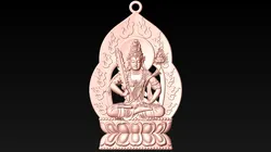 Akasagarbha Bodhisattva pendant - Void Bodhisattva pendant - N022957 3D Print Model in Pendants 606685
