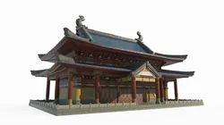Ancient Asian Hand-Drawn Style Temple