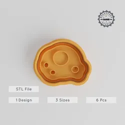 Asteroid Cookie Cutter & Stamp Set, Space Rock, Lunar Fragment, 6 Piece Pack, Perfect for Cookies & Fondant, Sizes S M L, Astronomy Theme