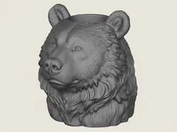 Bear Head Vase 3D Print Model in Decor 605609