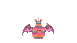 Colorful 3D Halloween Bat Piata Model with Candy Slot and String Hanger for Games