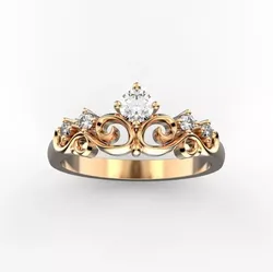 Crown ring with diamonds
