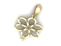 Floral Pendant 3D Print Model in Pendants 586291