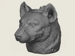 Hyena Face Vase 3D Print Model in Decor 605625