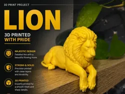 león sentado en el borde - Modelo de impresión 3D gratuito