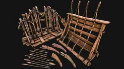 Medieval Armory Bow Crossbow Weapon Rack