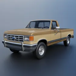 Pickup Truck F-150 Long Bed 1987 3D Print Model in Automotive 606477