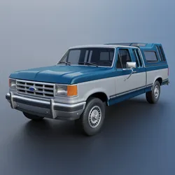 Pickup Truck F-150 Long Bed 1987 3D Print Model in Automotive 606479