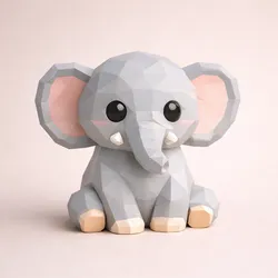 Polygonal Baby Elephant
