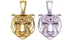 TIGER FACES PENDANT 3D PRINATBLE MODEL 3D Print Model in Pendants 605809