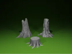 Tree Stump Set – 3 Unique Woodland Bases for Terrain, Dioramas & Miniature Scenery