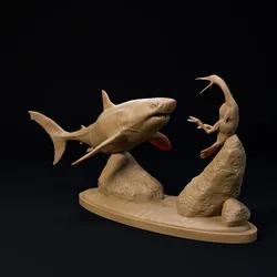 Cretoxyrhina surprise Hesperornis 1-35 scale pre-supported prehistoric shark