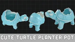 Cute Turtle Planter Pot Cartoon Style Animal Container