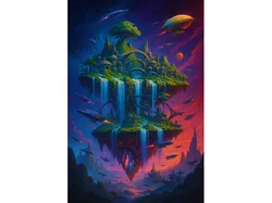 Floating Futuristic Island
